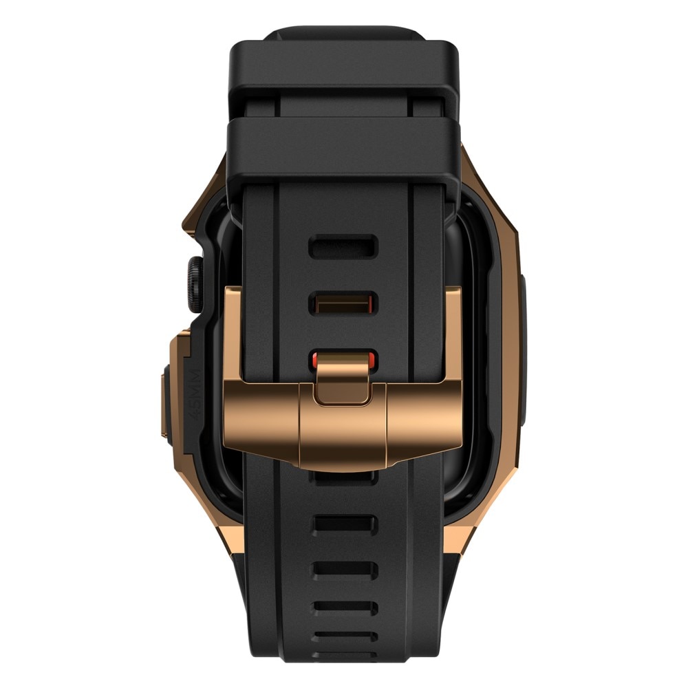 Bracelet avec coque en acier inoxydable Apple Watch 45mm Series 7, noir/or