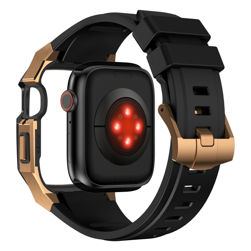 Bracelet avec coque en acier inoxydable Apple Watch 45mm Series 8, noir/or