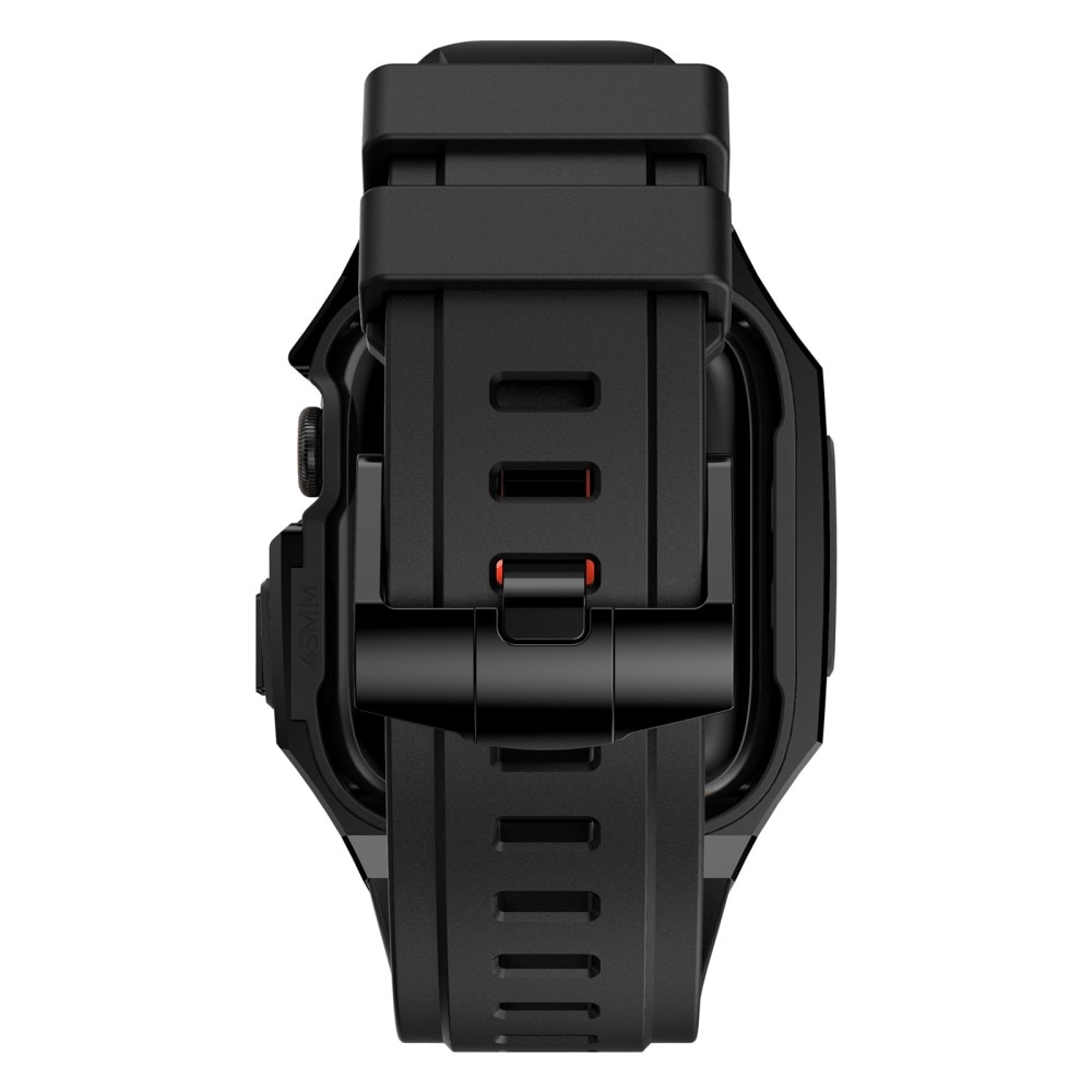 Bracelet avec coque en acier inoxydable Apple Watch 45mm Series 9, noir