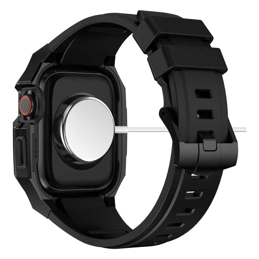 Bracelet avec coque en acier inoxydable Apple Watch 45mm Series 8, noir