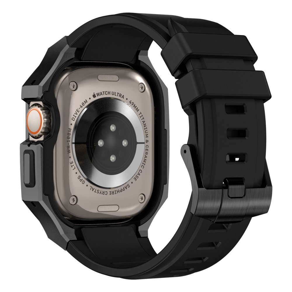 Bracelet avec coque en acier inoxydable Apple Watch Ultra 49mm, noir