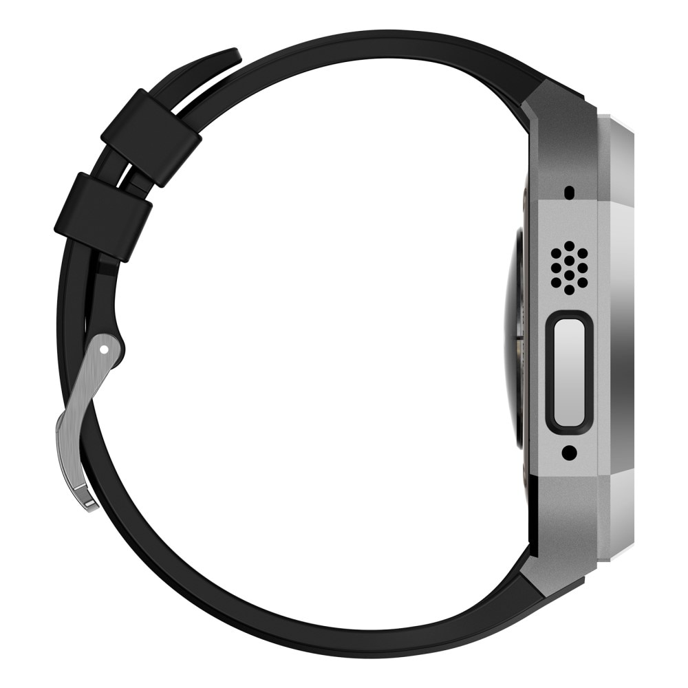 Bracelet avec coque en acier inoxydable Apple Watch Ultra 49mm, argent/noir