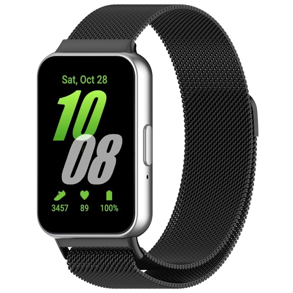 Bracelet milanais pour Samsung Galaxy Fit 3, Noir