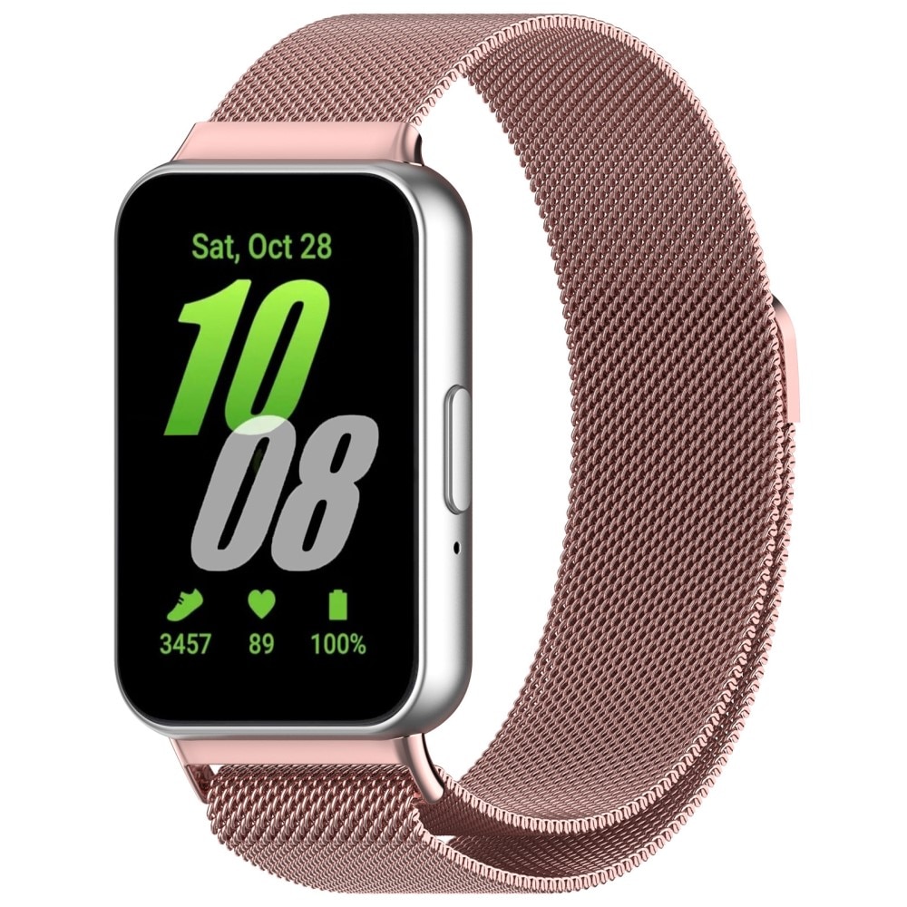Bracelet milanais pour Samsung Galaxy Fit 3, Rose doré