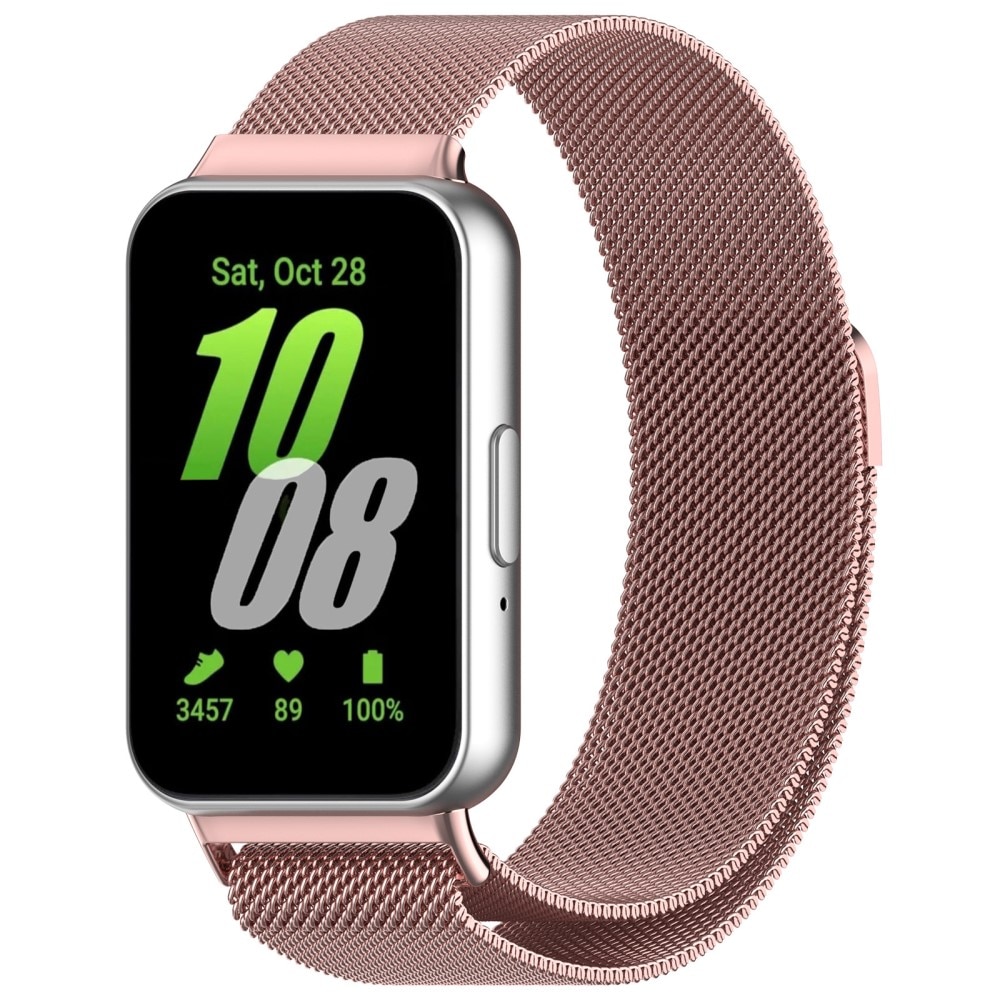 Bracelet milanais pour Samsung Galaxy Fit 3, rose doré