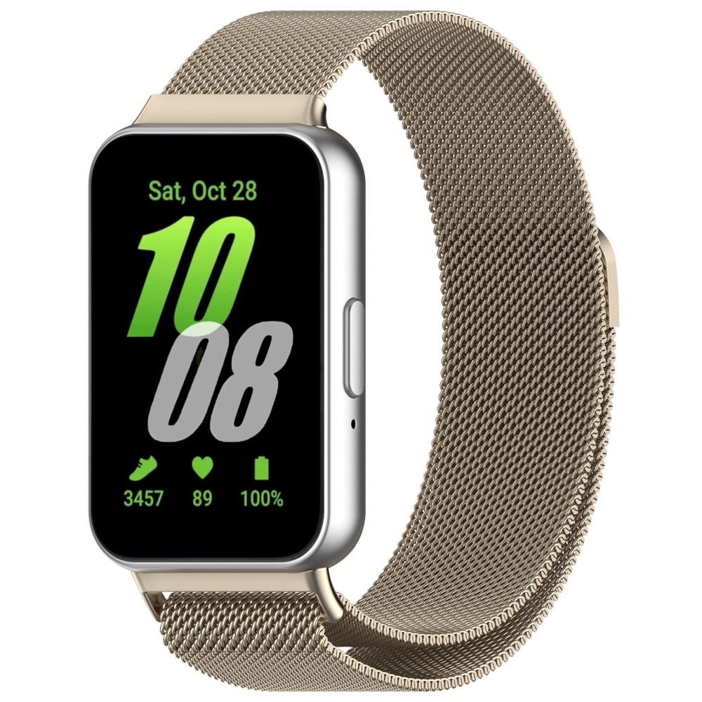 Bracelet milanais pour Samsung Galaxy Fit 3, Champagne d'or