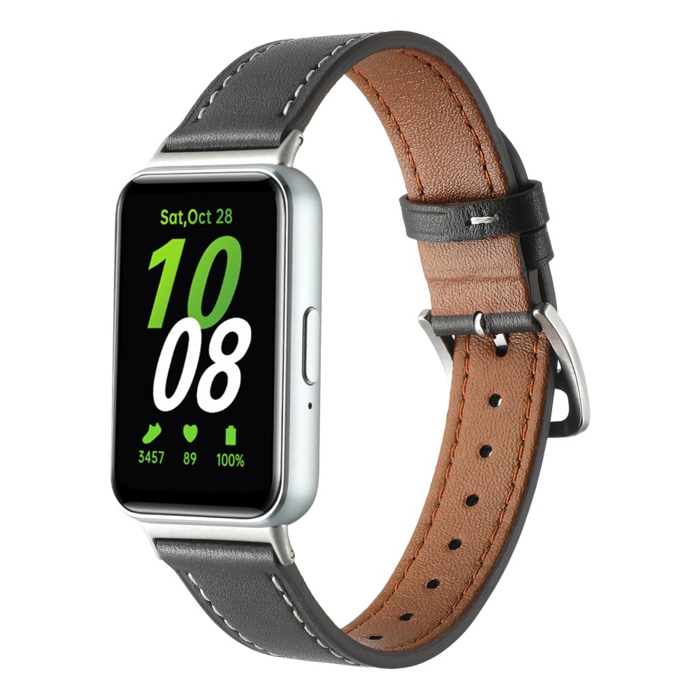 Bracelet en cuir Samsung Galaxy Fit 3, noir