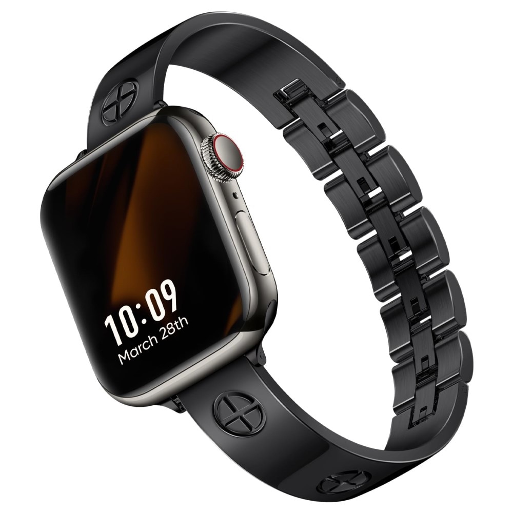 Bracelet Bangle Cross Apple Watch 41mm Series 7, noir