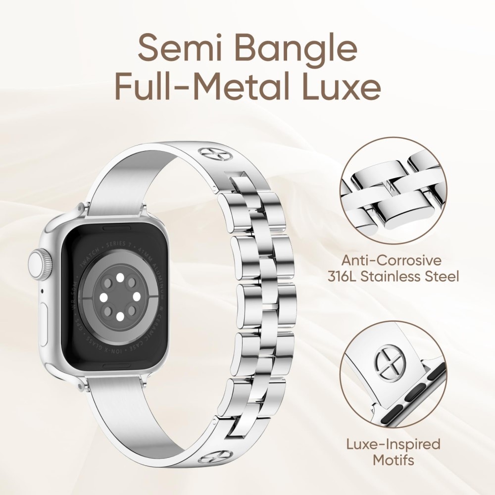 Bracelet Bangle Cross Apple Watch Series 10 42mm, noir