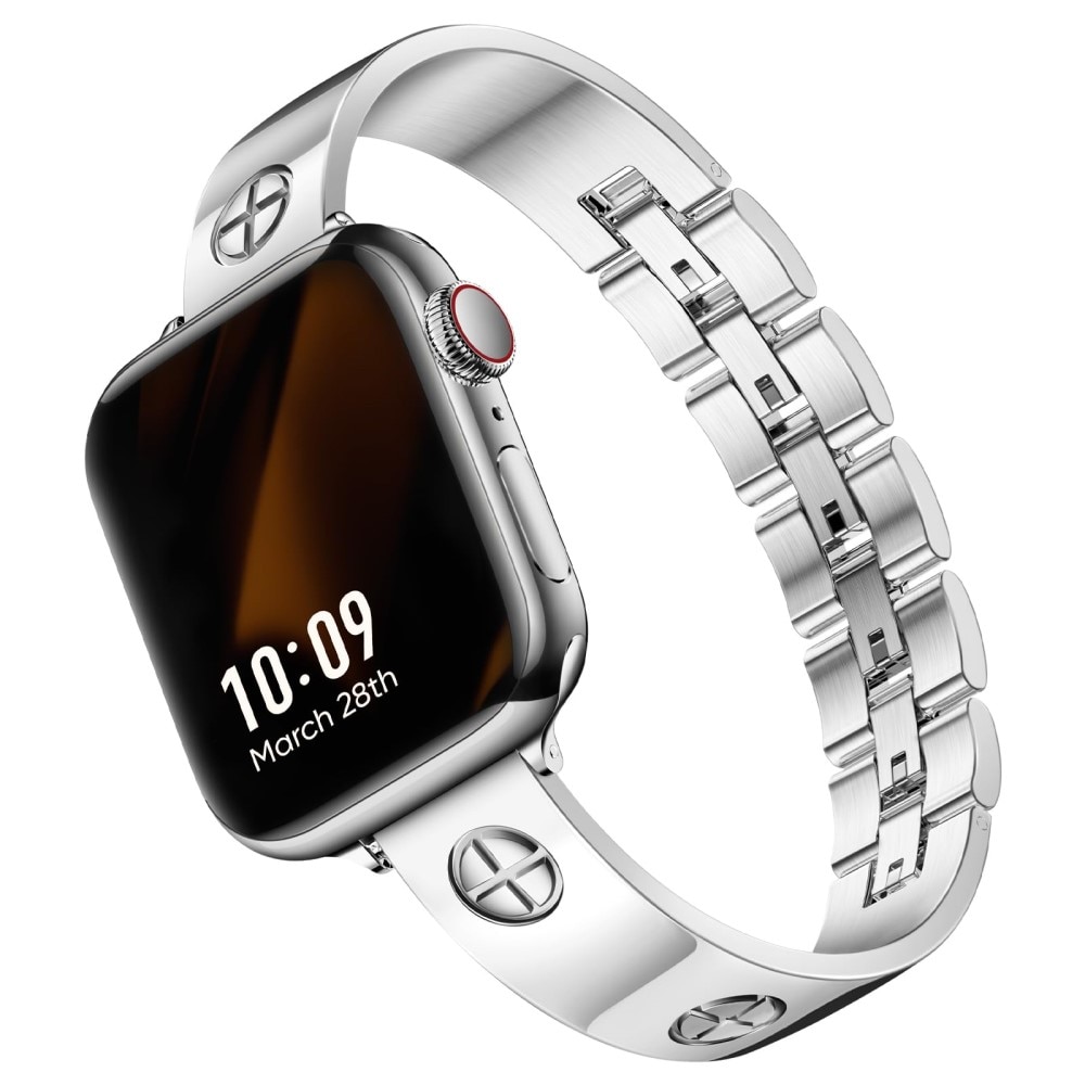 Bracelet Bangle Cross Apple Watch SE 40mm, argent