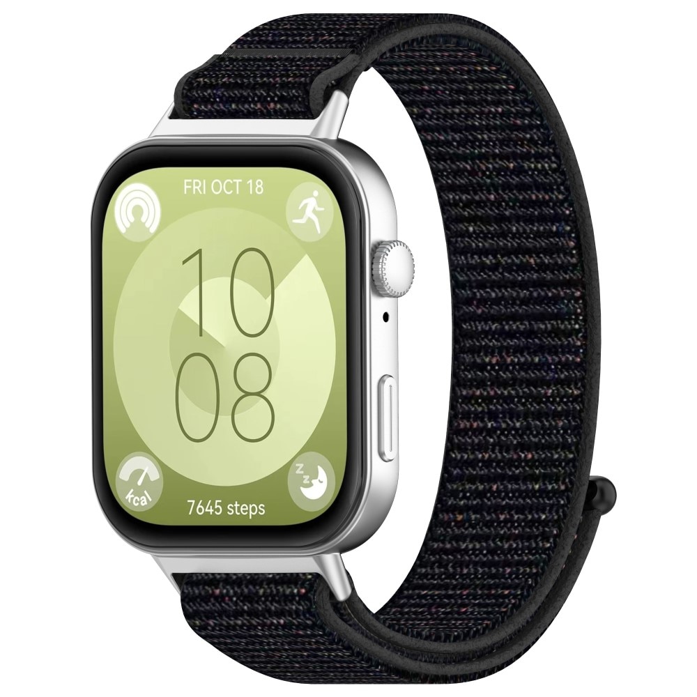 Bracelet en nylon Huawei Watch Fit 4 Pro, Noir