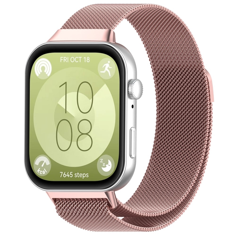 Bracelet milanais pour Huawei Watch Fit 4, Rose doré