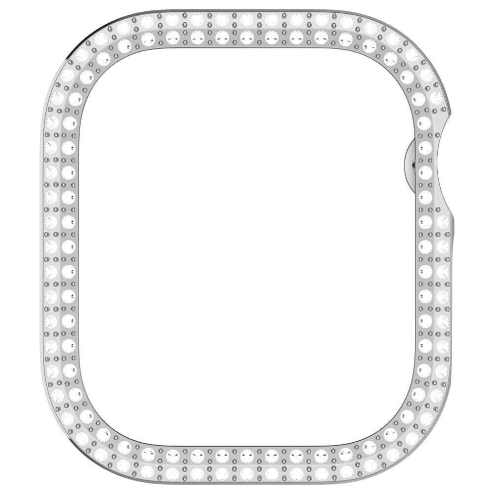 Coque Rhinestone Apple Watch Series 10 46mm, argent