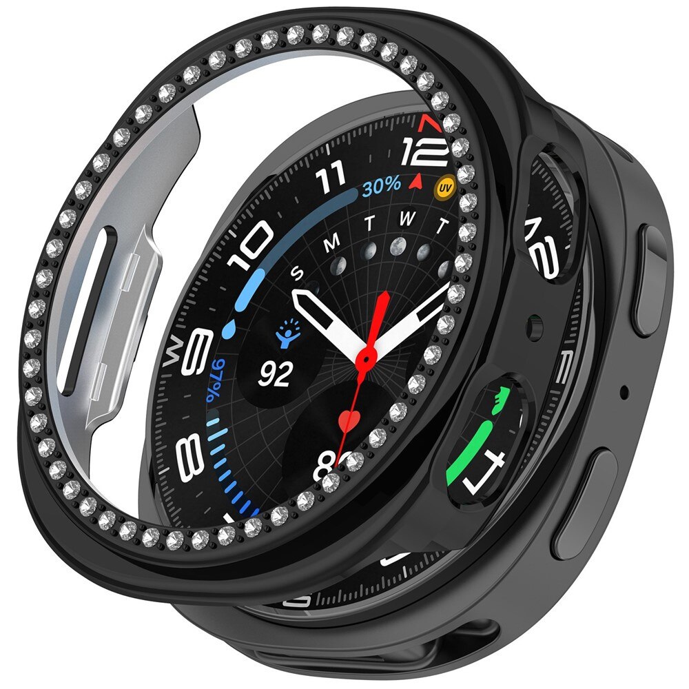 Coque Rhinestone Samsung Galaxy Watch 8 44mm, Noir