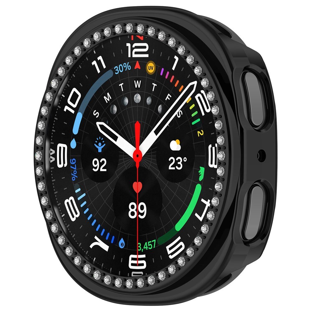 Coque Rhinestone Samsung Galaxy Watch 8 44mm, Noir