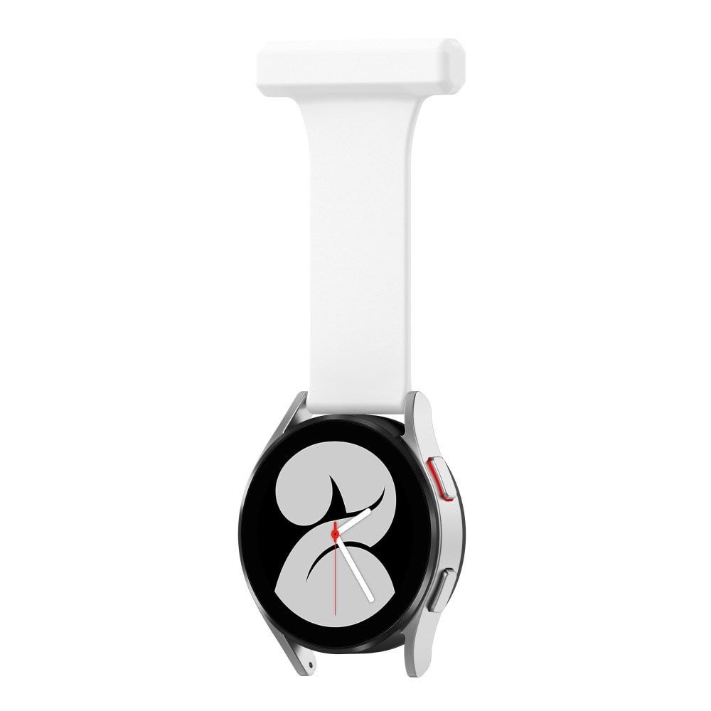 Bracelet infimier en silicone Samsung Galaxy Watch 4 44mm, blanc