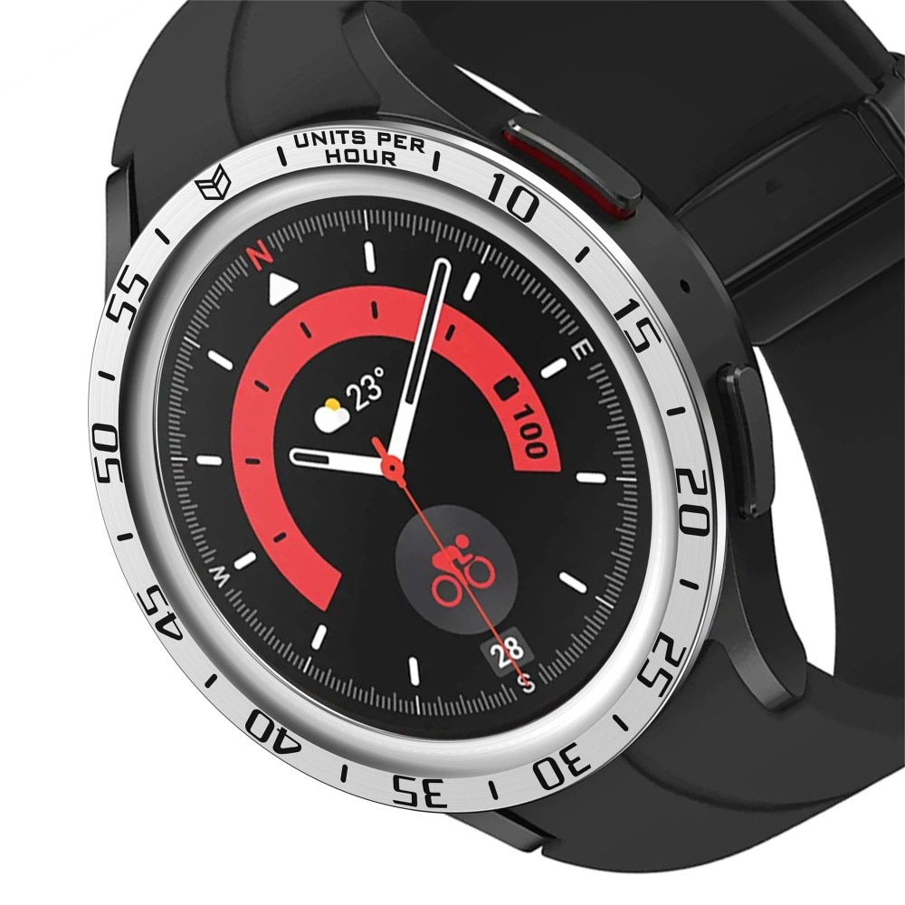 Style de lunette Samsung Galaxy Watch 5 Pro 45mm Argent