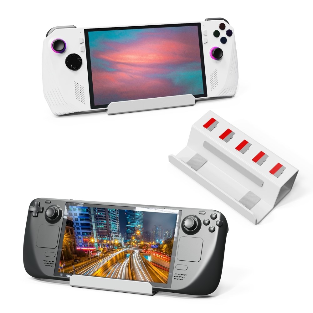 Support de table avec porte-cartes pour Nintendo Switch,  blanc