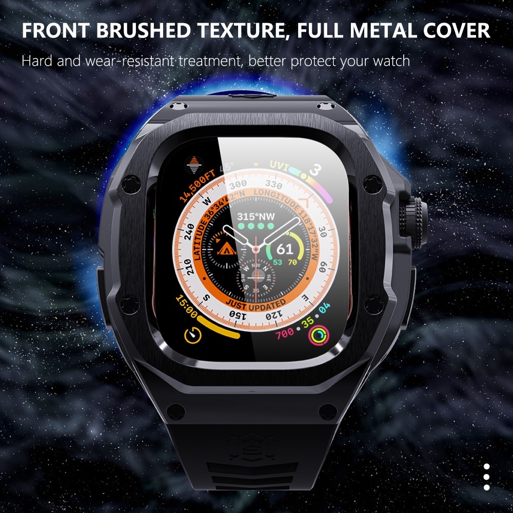 High Brushed Metal Coque avec Bracelet Apple Watch Ultra 2 49mm, Black