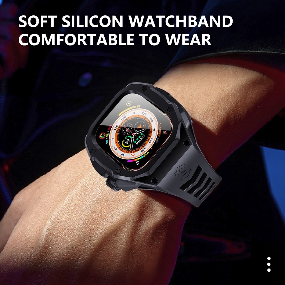 High Brushed Metal Coque avec Bracelet Apple Watch Ultra 49mm, Black