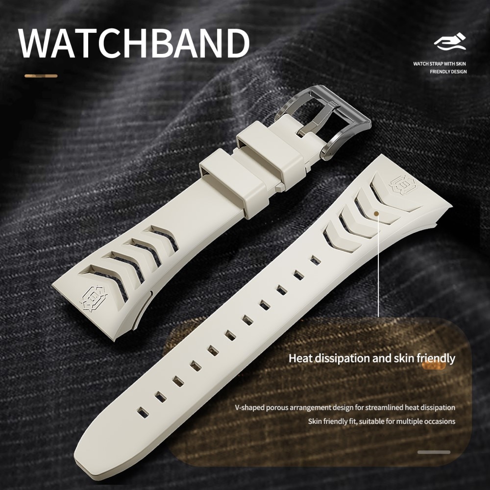 High Brushed Metal Coque avec Bracelet Apple Watch 44mm, Steel/White