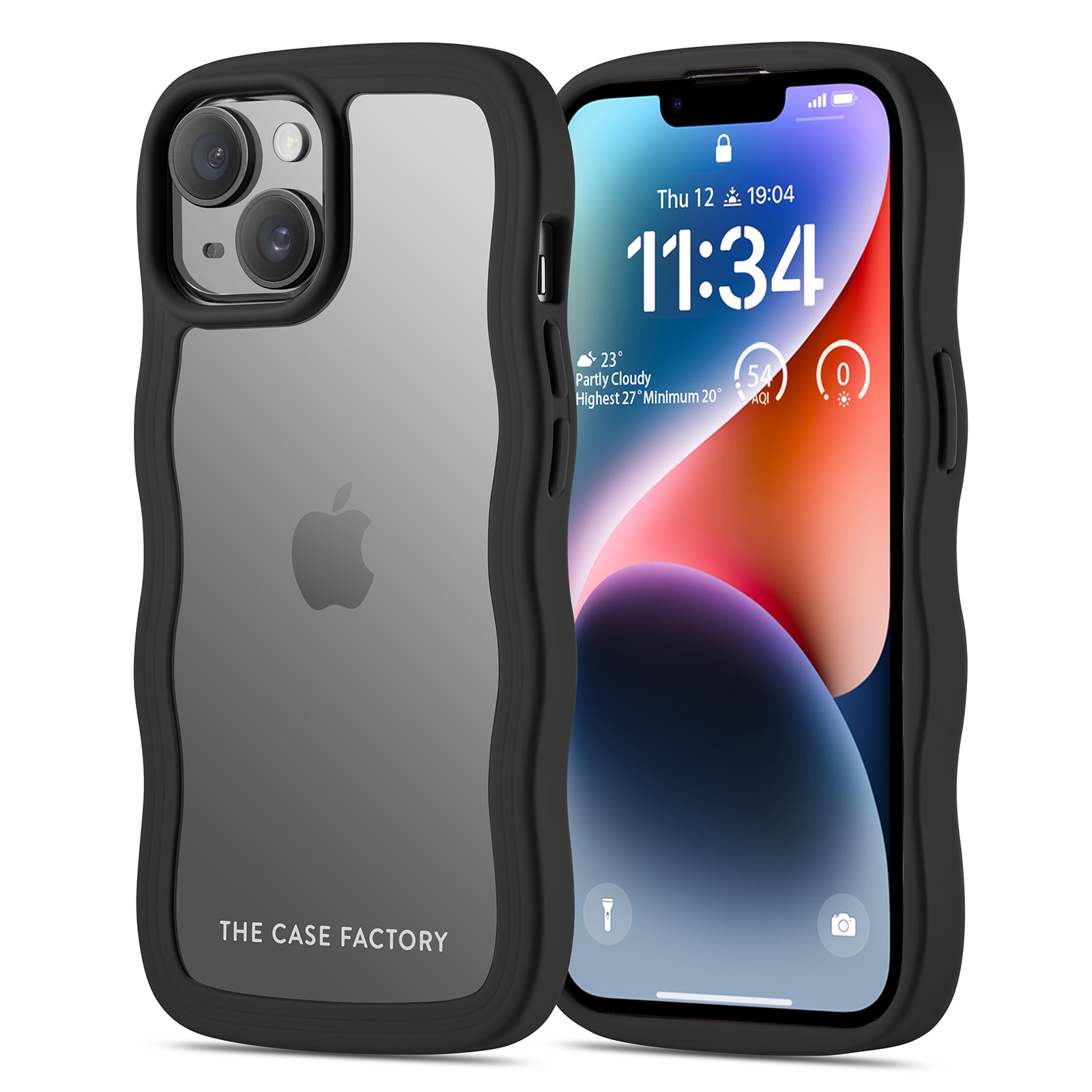 The Wave Case iPhone 15, Noir