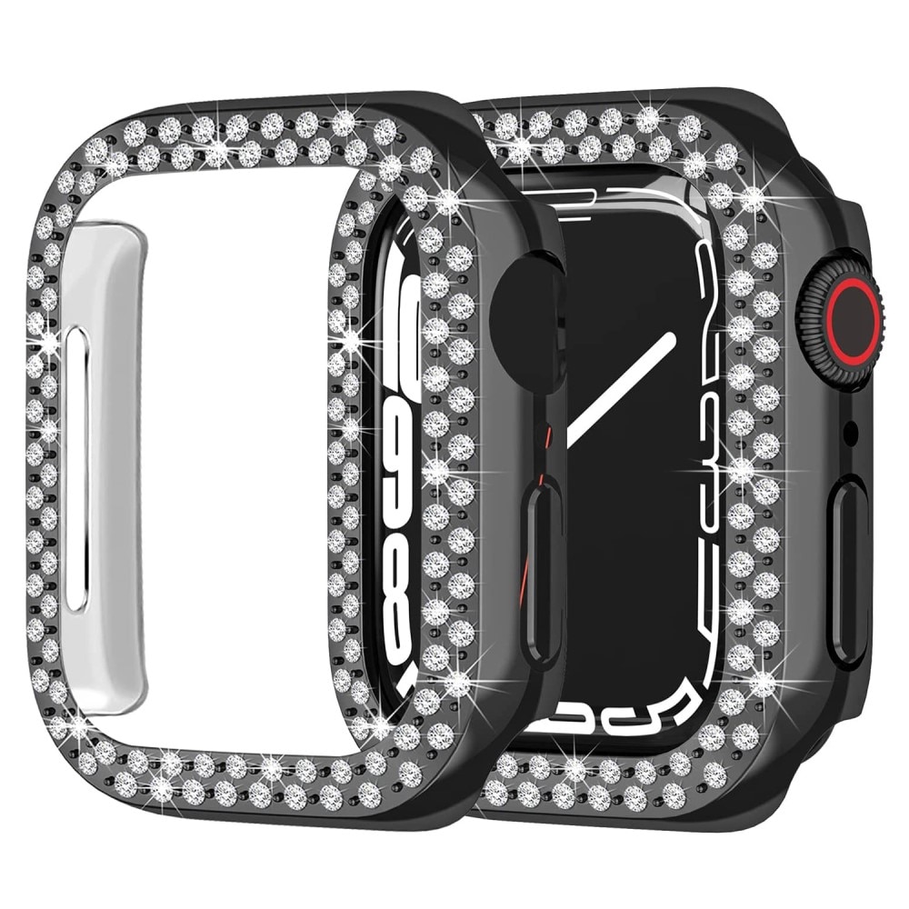 Coque Rhinestone Apple Watch 41mm Series 8, noir