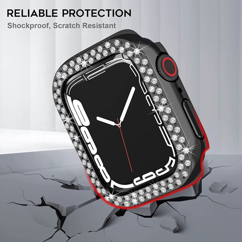 Coque Rhinestone Apple Watch 41mm Series 9, noir