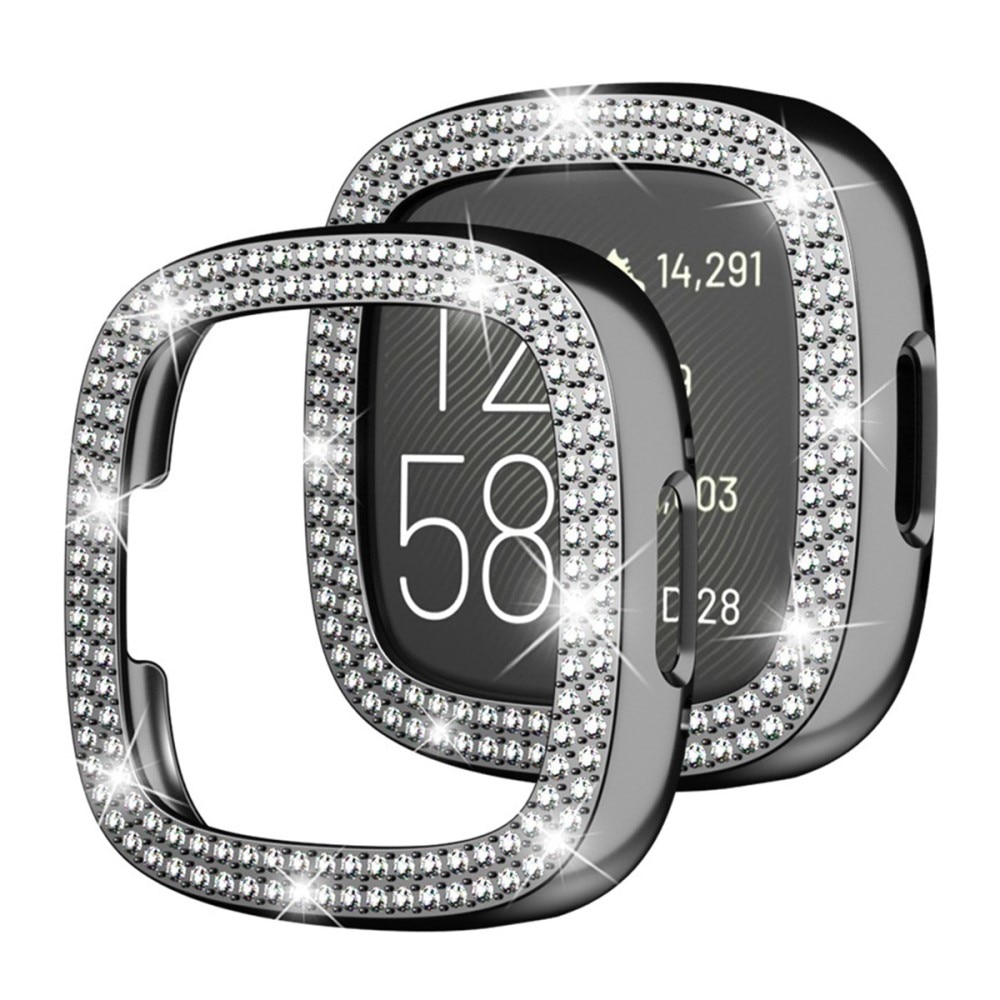 Coque Rhinestone Fitbit Versa 4/Sense 2 Noir