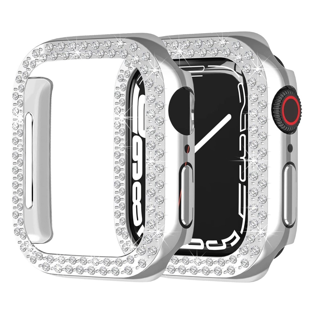 Coque Rhinestone Apple Watch 44mm, argent