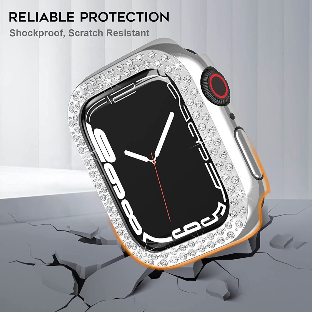 Coque Rhinestone Apple Watch 44mm, argent