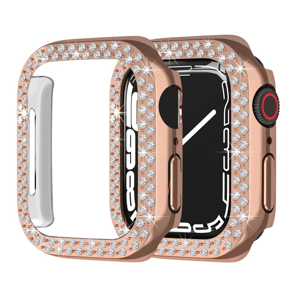 Coque Rhinestone Apple Watch SE 44mm, or rose