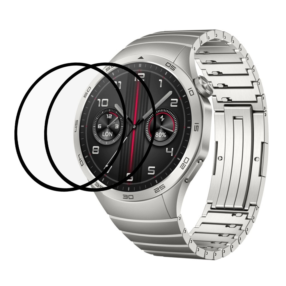 Protector de pantalla con cobertura total para Huawei Watch GT 4 46mm, noir (2 pièces)