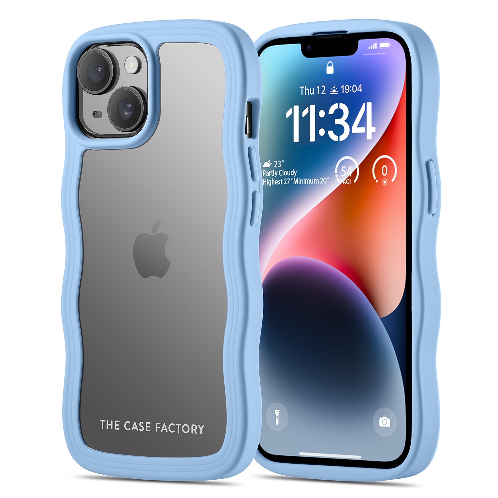 The Wave Case iPhone 15, Bleu