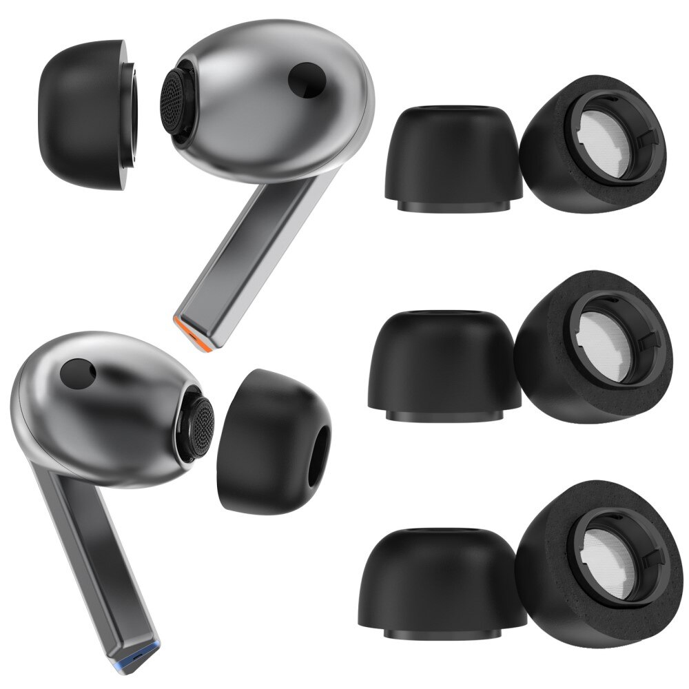 Memory Foam Ear Tips (3-pack) Samsung Galaxy Buds 3 Pro, noir