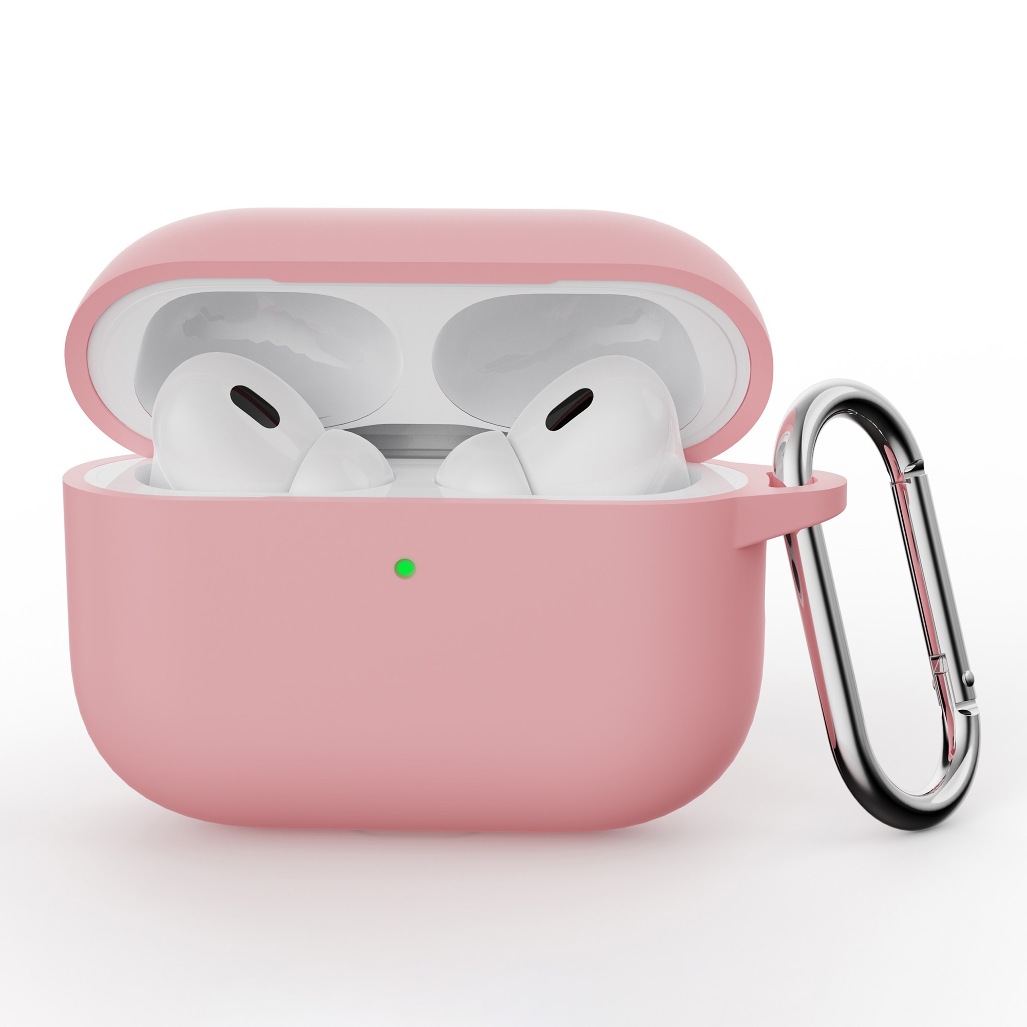 Coque en silicone avec mousqueton Apple AirPods Pro 3, Rose