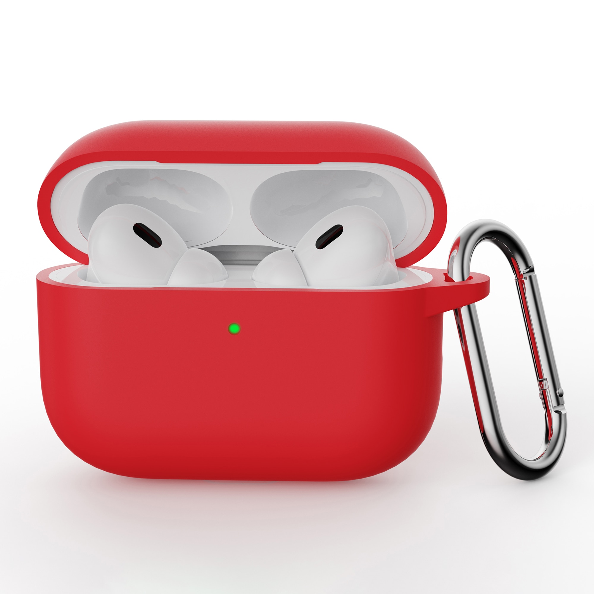 Coque en silicone avec mousqueton Apple AirPods Pro 3, Rouge