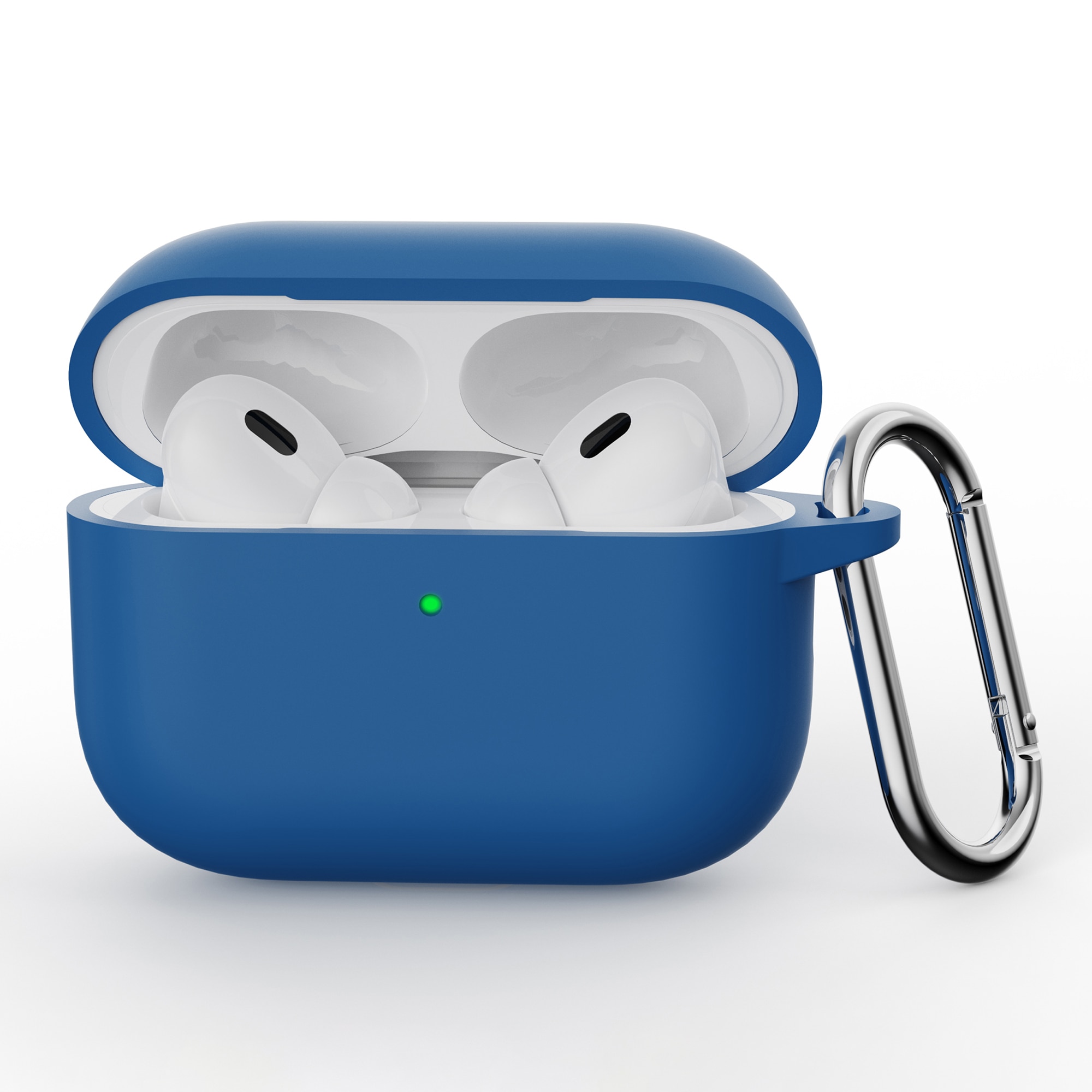 Coque en silicone avec mousqueton Apple AirPods Pro 3, Bleu foncé