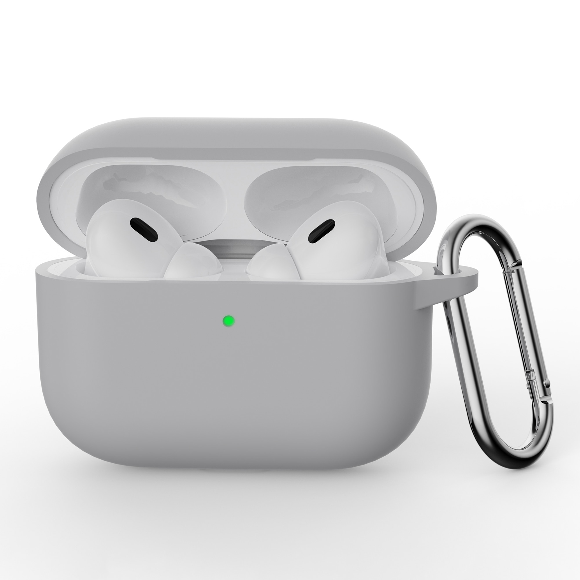 Coque en silicone avec mousqueton Apple AirPods Pro 3, Gris