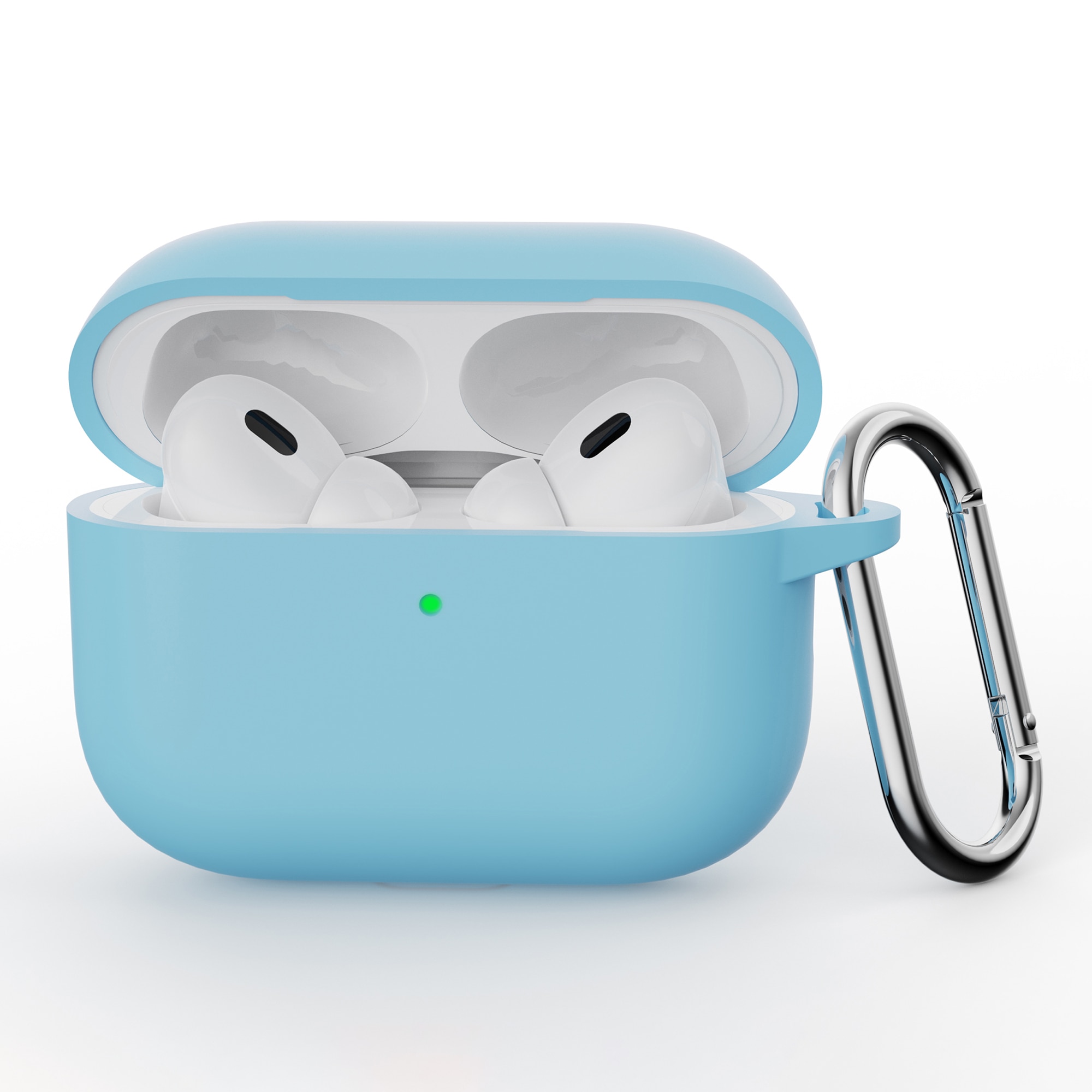 Coque en silicone avec mousqueton Apple AirPods Pro 3, Bleu