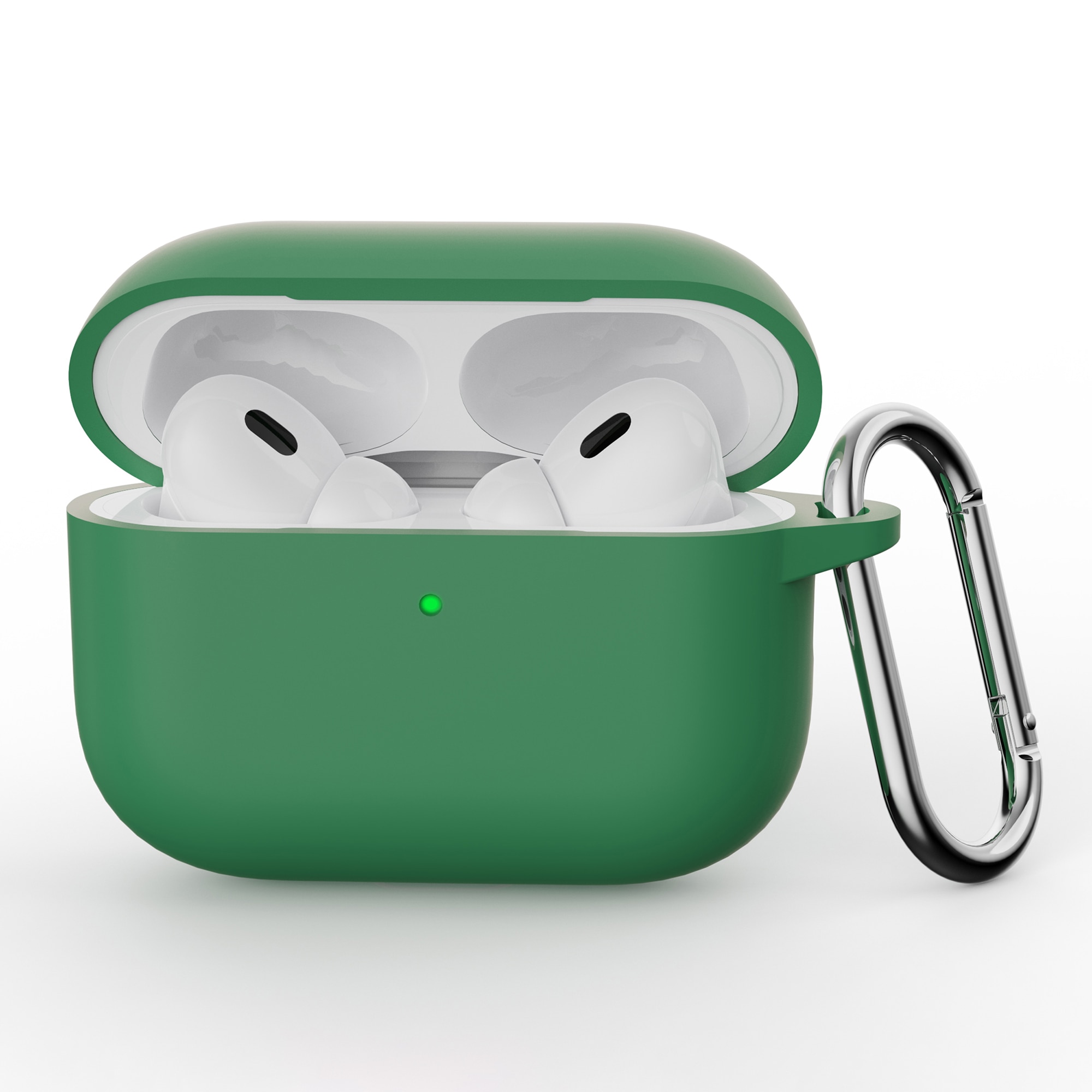 Coque en silicone avec mousqueton Apple AirPods Pro 3, Vert
