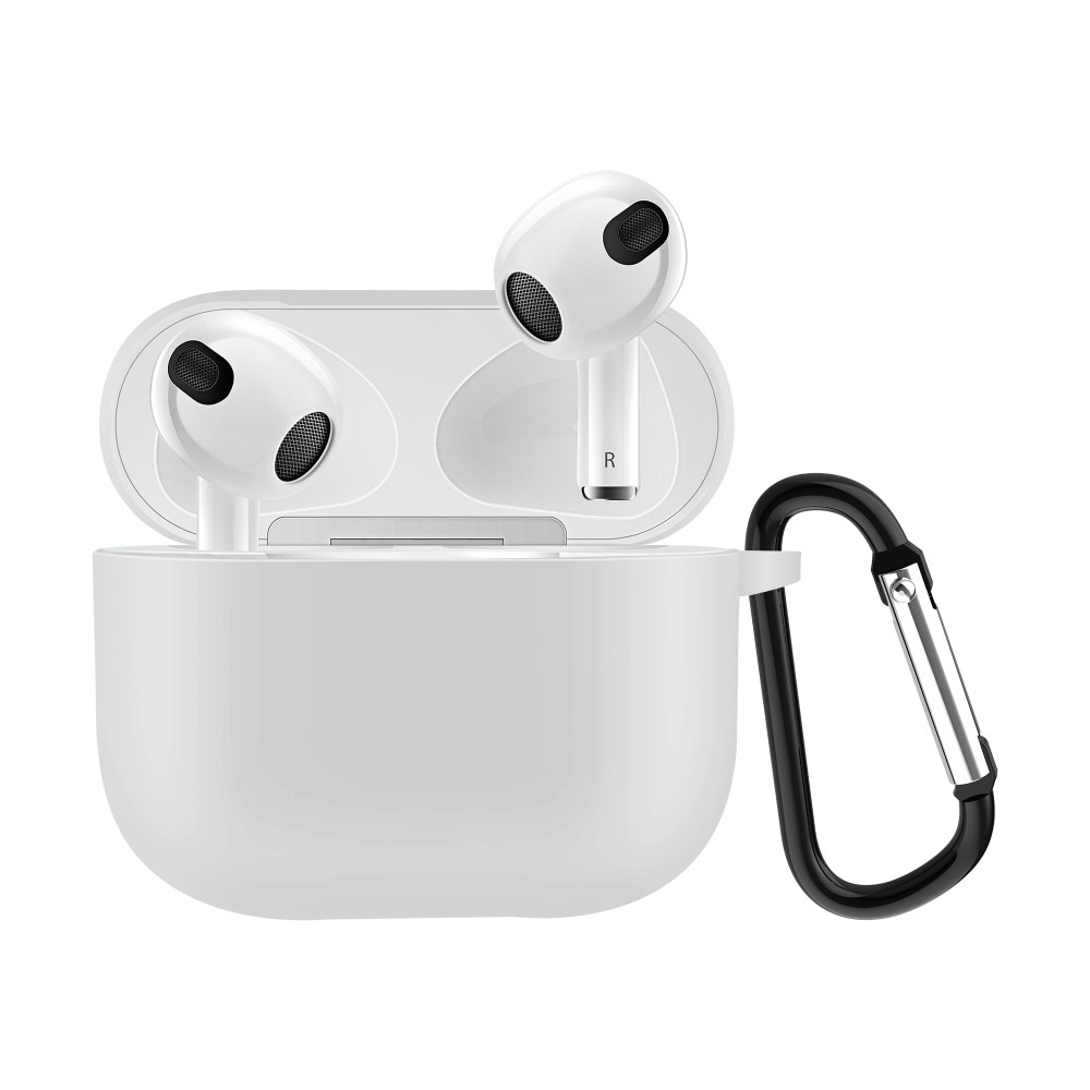 Coque en silicone avec mousqueton AirPods 3 Blanc