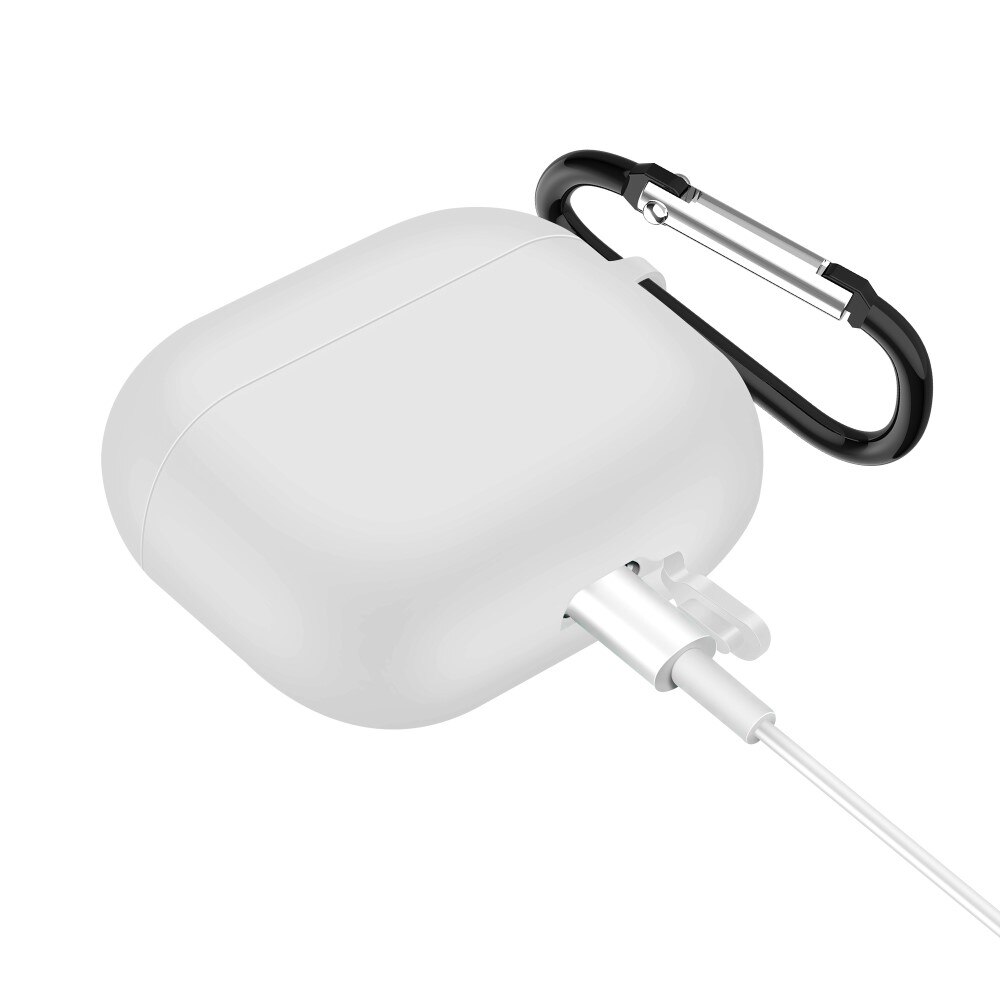 Coque en silicone avec mousqueton AirPods 3 Blanc