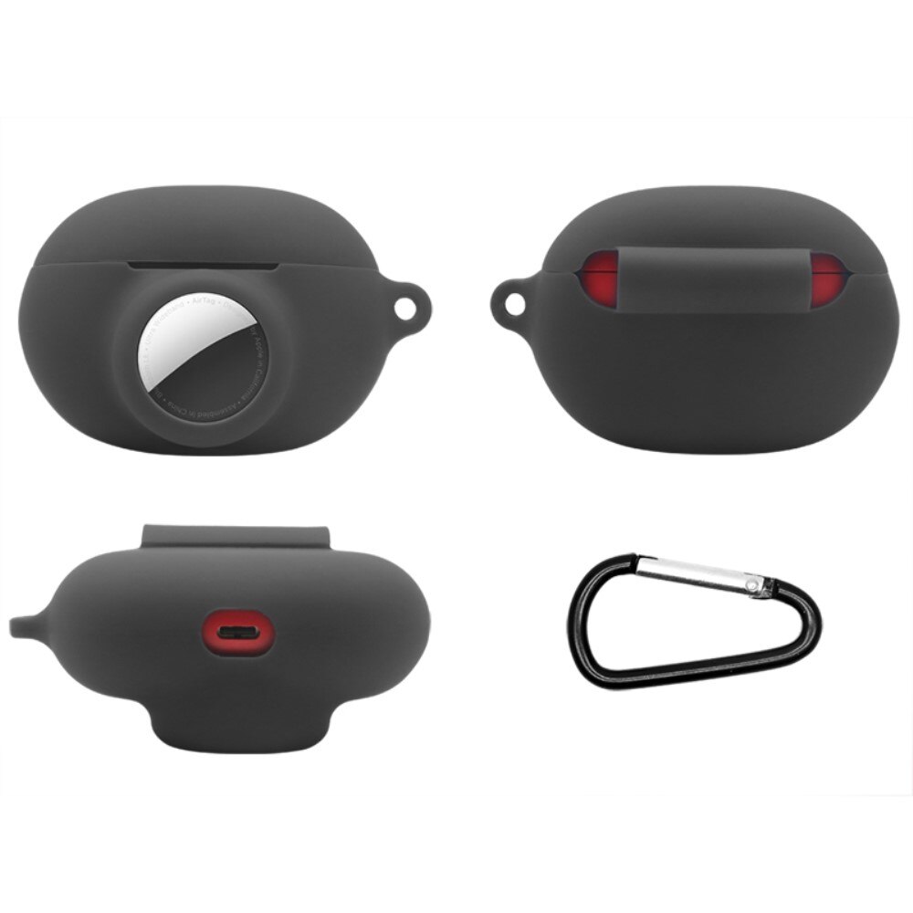 Coque en silicone avec support AirTag Beats Studio Buds, noir