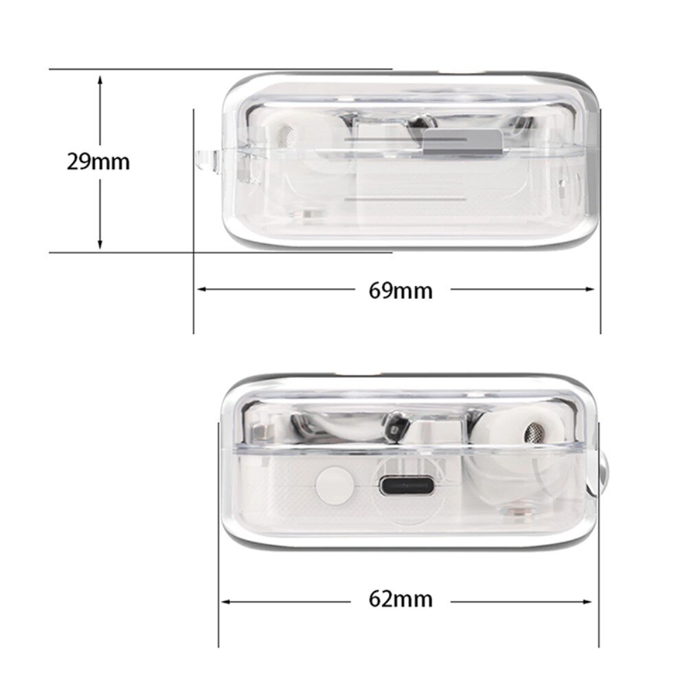 Coque en silicone avec mousqueton Nothing Ear (1) Transparent