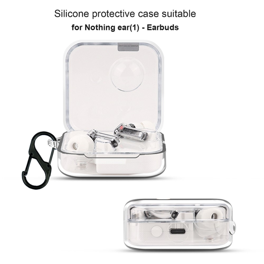 Coque en silicone avec mousqueton Nothing Ear (1) Transparent