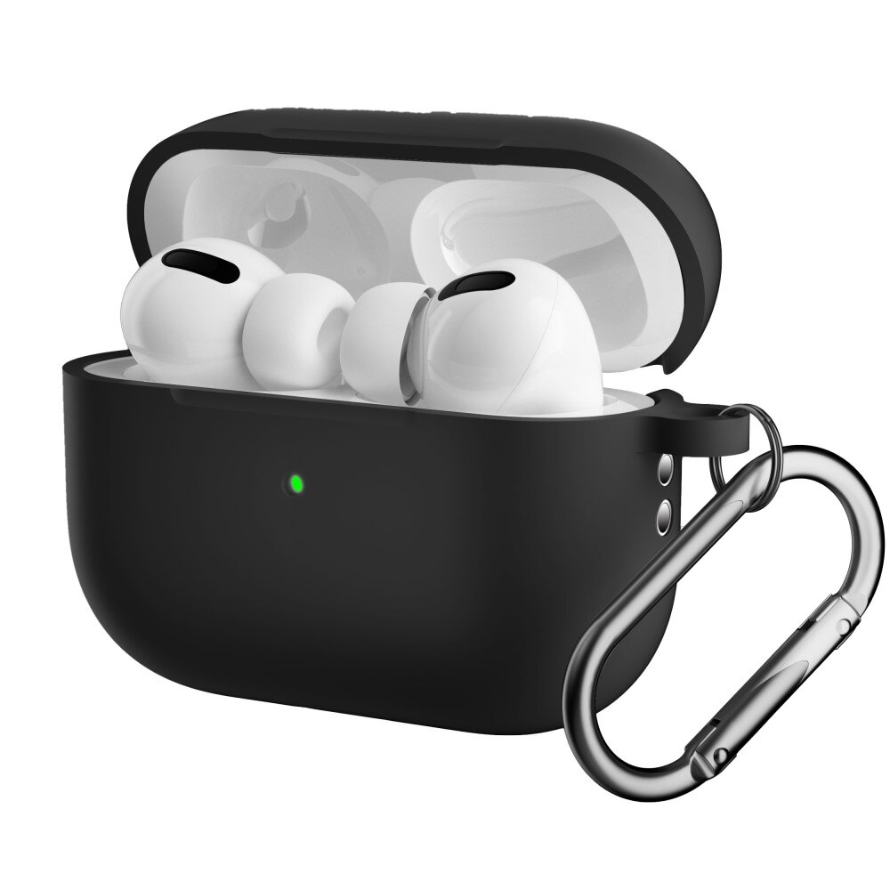 Coque en silicone avec mousqueton AirPods Pro 2 Noir