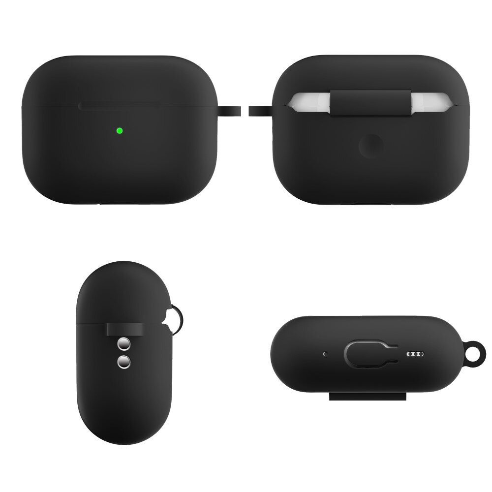 Coque en silicone avec mousqueton AirPods Pro 2 Noir