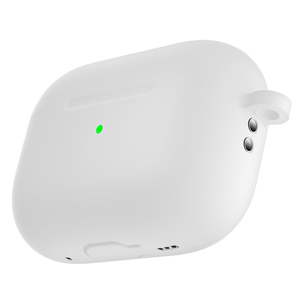 Coque en silicone avec mousqueton AirPods Pro 2 Blanc