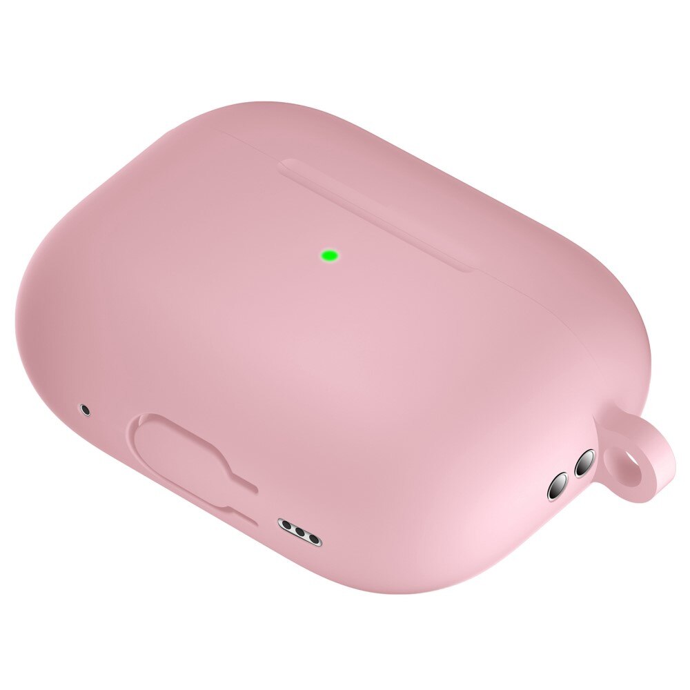 Coque en silicone avec mousqueton AirPods Pro 2 Rose